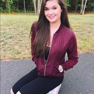 Maroon Bomber Jacket